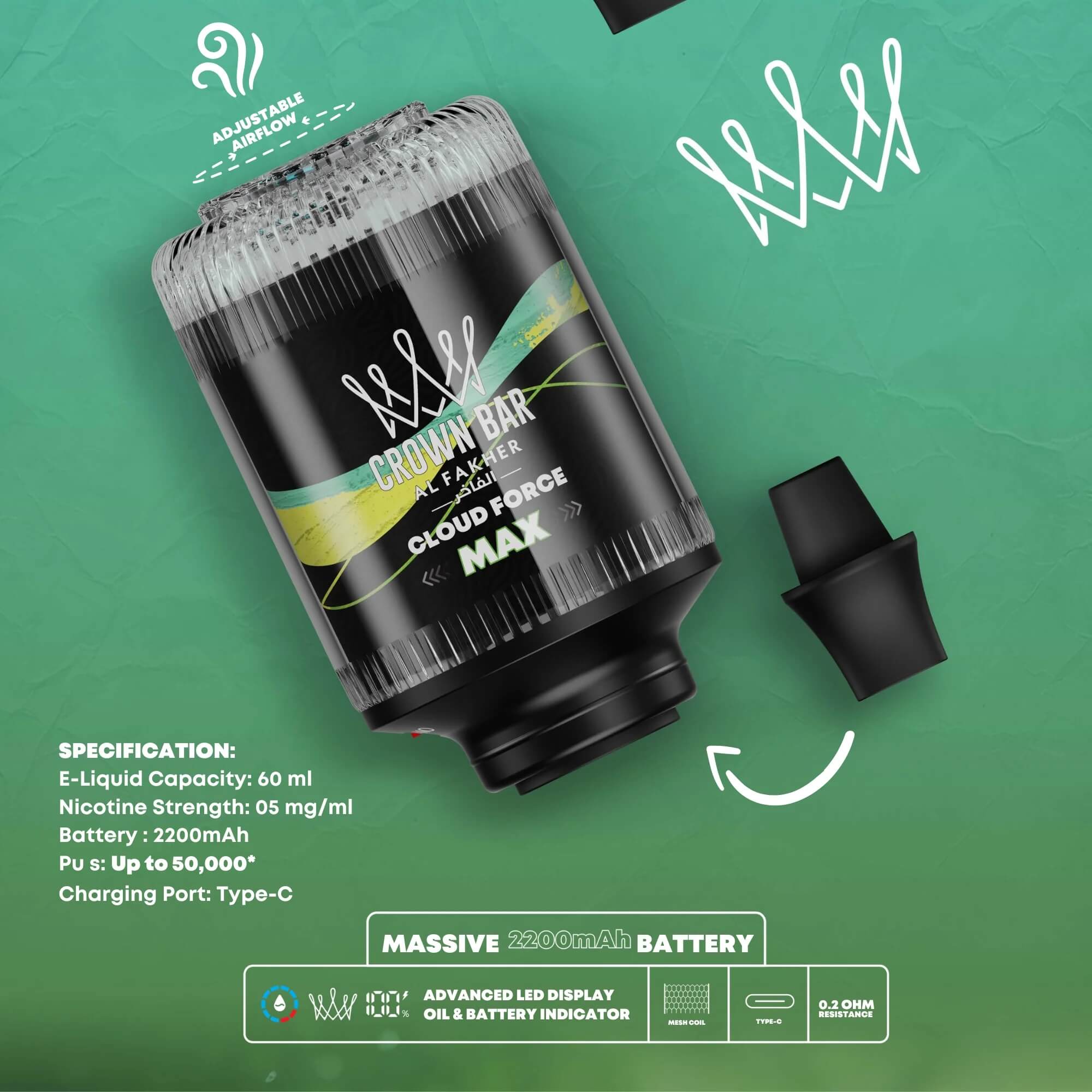 Al Fakher Cloud Force Max 50K E-Head Al Fakher Cloud Force Max 50K E-Head