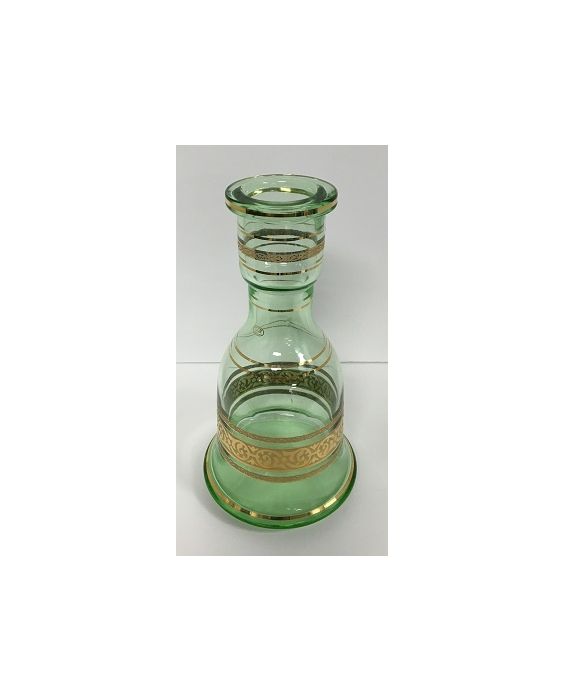 Zahrah Bohemian Glass Hookah Base Green