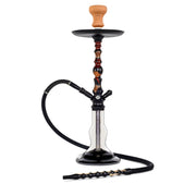 BYO Sophia Hookah 22" black wood stem clear base matching wood handle hose