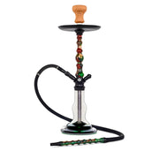 BYO Sophia Hookah 22" green wood stem clear base matching wood handle hose