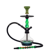 BYO Carnaval Hookah 17" green stem clear base matching hose