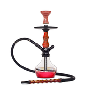 BYO Carnaval Hookah 17" red stem clear base matching hose
