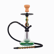 BYO Chika Hookah 19" green stem clear base matching hose