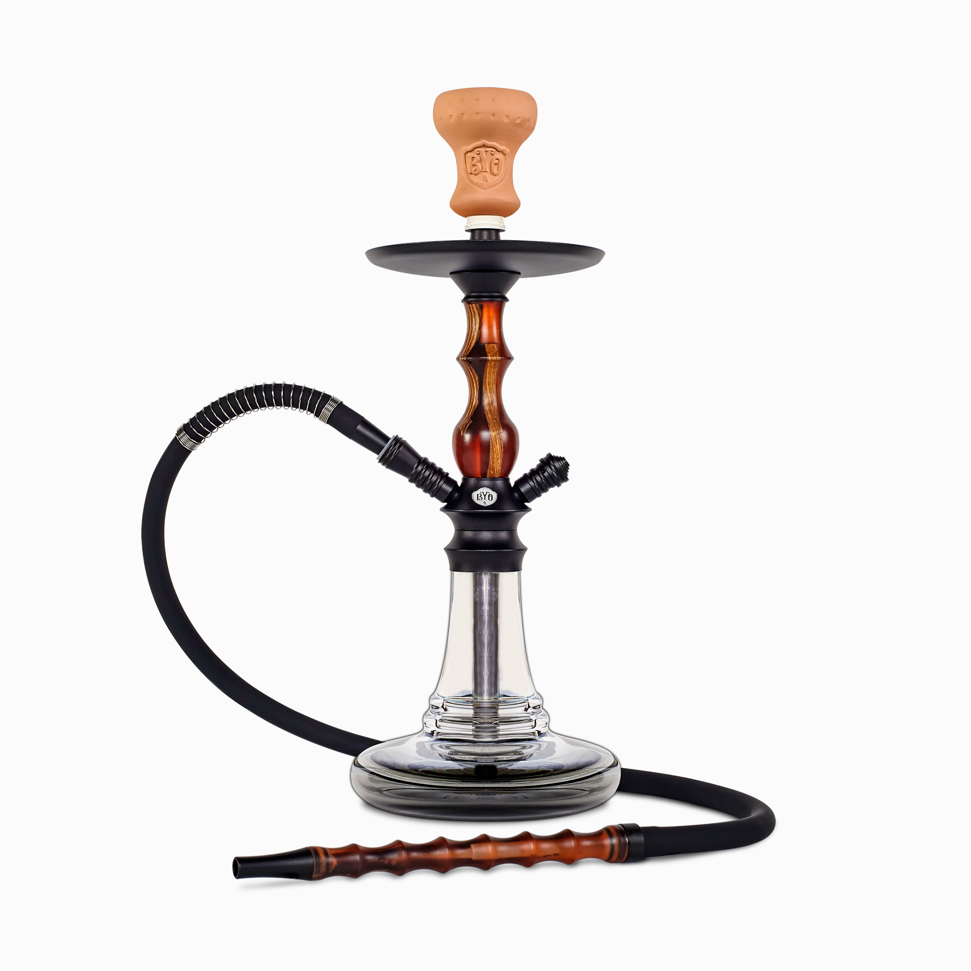 BYO Chika Hookah 19" orange stem clear base matching hose