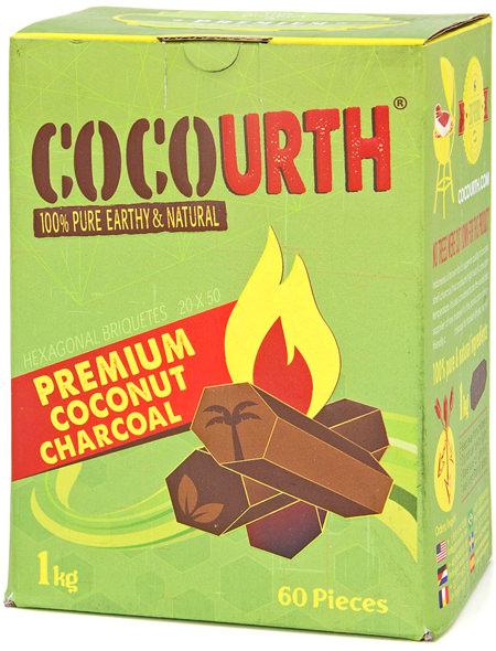 CocoUrth Hex Coconut Charcoal 1KG (60pcs) - TheHookah.com