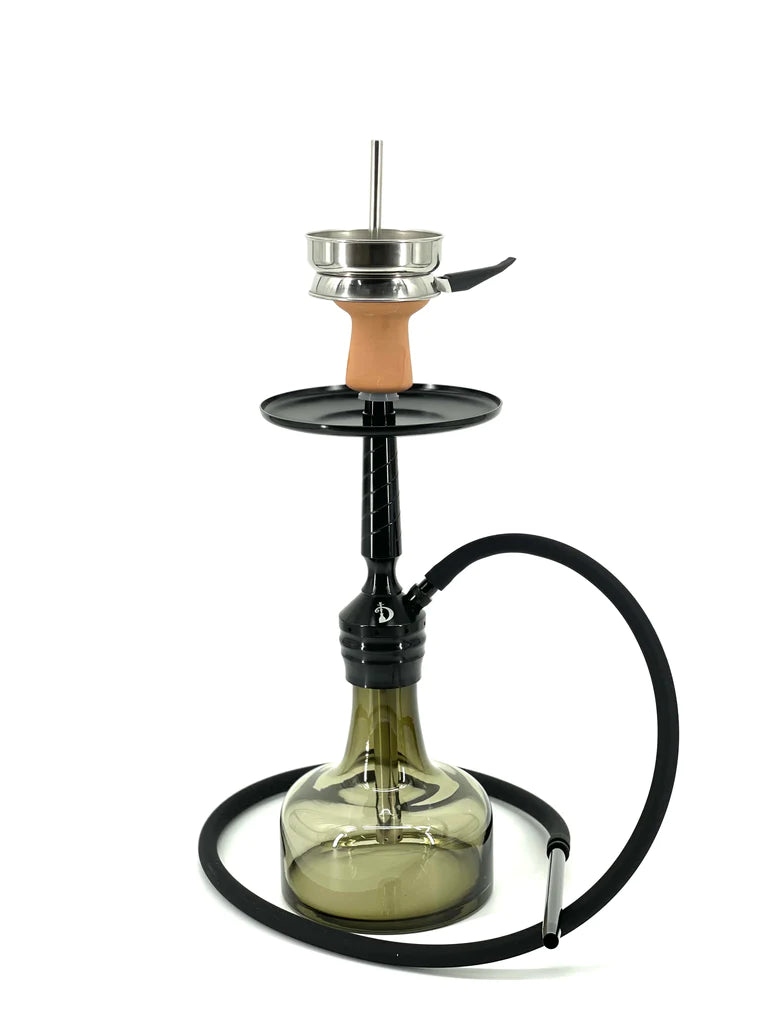 D Hookah Spiral 20" Black Stem Base and Hose