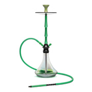 BYO Galaxy Hookah 32" green stem matching clear base and hose