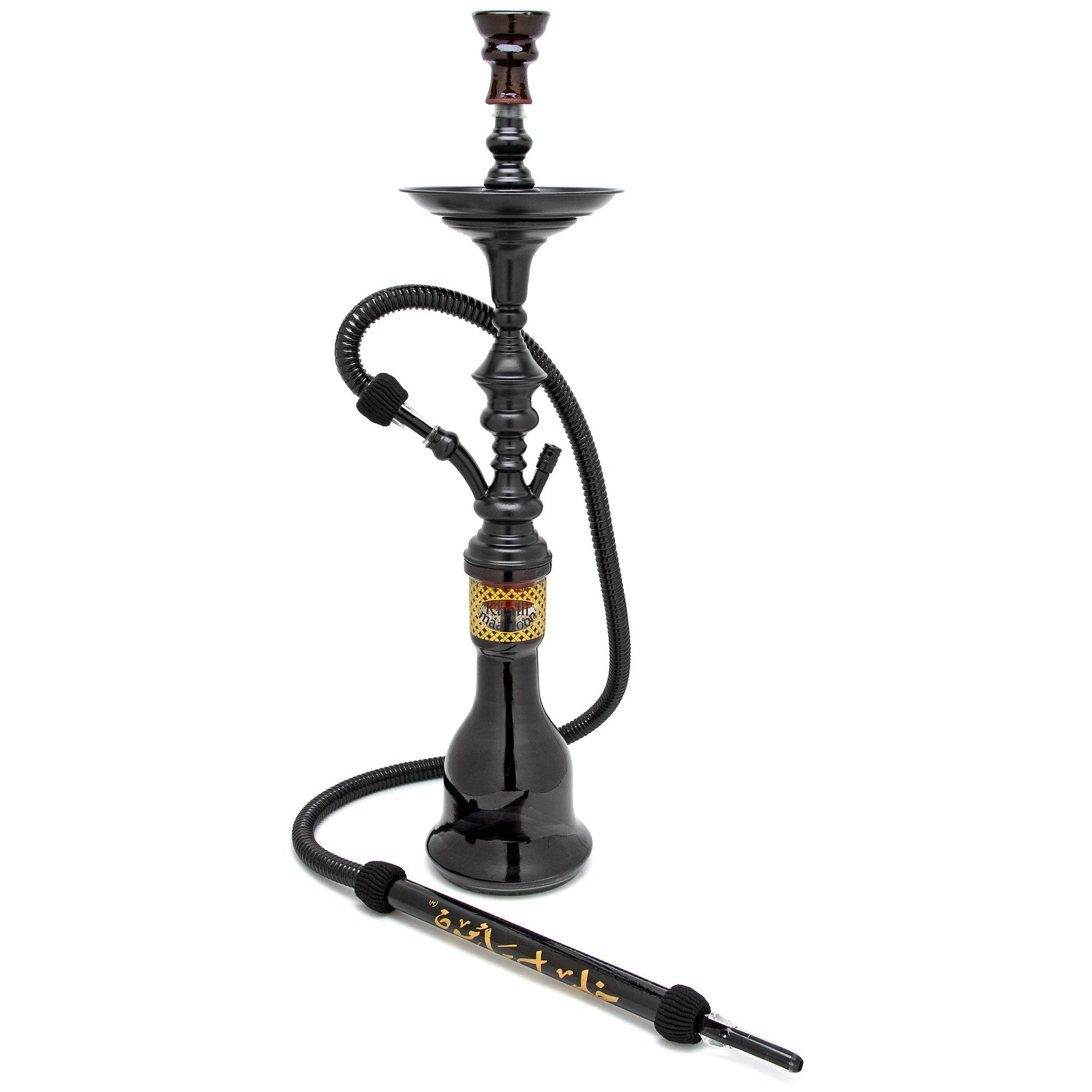 Khalil Mmoon Hookah 30" Black Stem Base and Hose