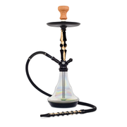 BYO Nobu Hookah 23" black wood stem matching base and wood handle hose
