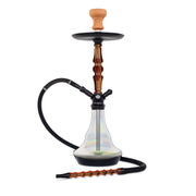 BYO Nobu Hookah 23" orange wood stem matching base and wood handle hose