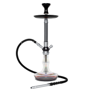 BYO Vantage Hookah 24" black spring stem matching clear base and hose