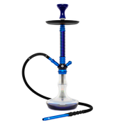 BYO Vantage Hookah 24" blue spring stem matching clear base and hose