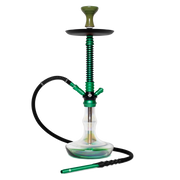 BYO Vantage Hookah 24" green spring stem matching clear base and hose