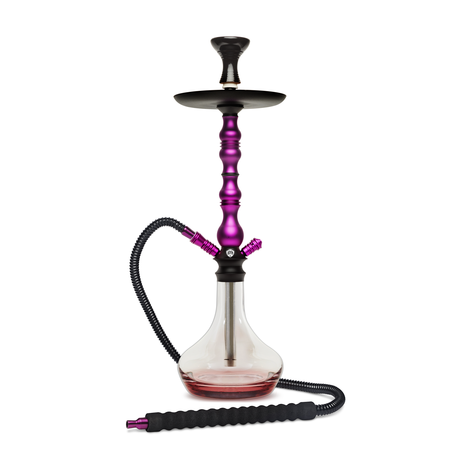 BYO Atlas Hookah 27" Purple stem with matching clear base