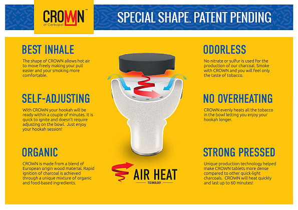 Crown Quick-Light Hookah Charcoal Roll product info on box 2 - TheHookah.com