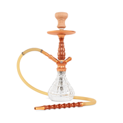 BYO Kayla Hookah 18" rose gold wood stem clear base matching wood handle hose