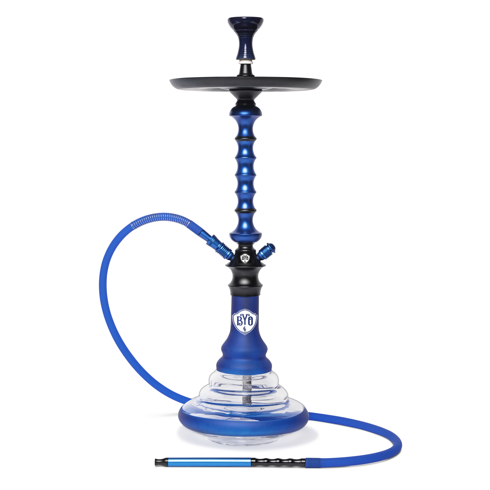 BYO Kosmos Hookah 33" blue stem matching base and hose