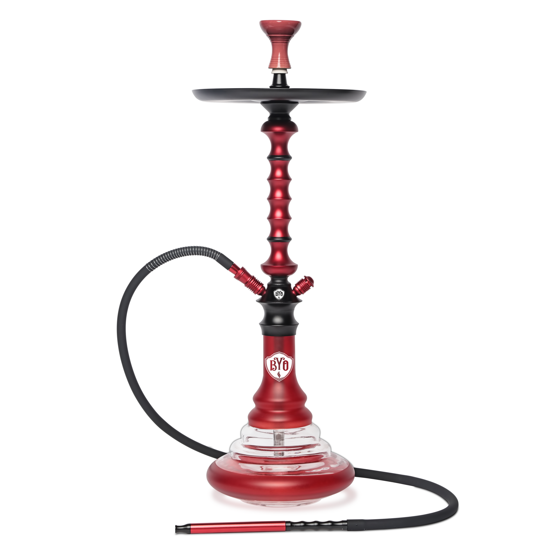 BYO Kosmos Hookah 33" - red stem matching base and hose