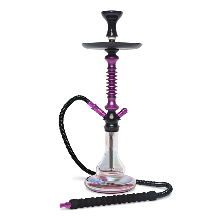 BYO Apollo Hookah 23" purple stem with matching clear base