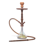 BYO Saki Hookah 24" coffee wood stem matching clear base and wood handle hose