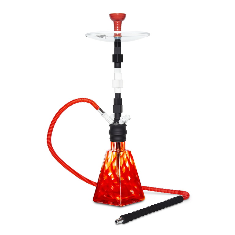 Amira Helix Hookah 28" white on red