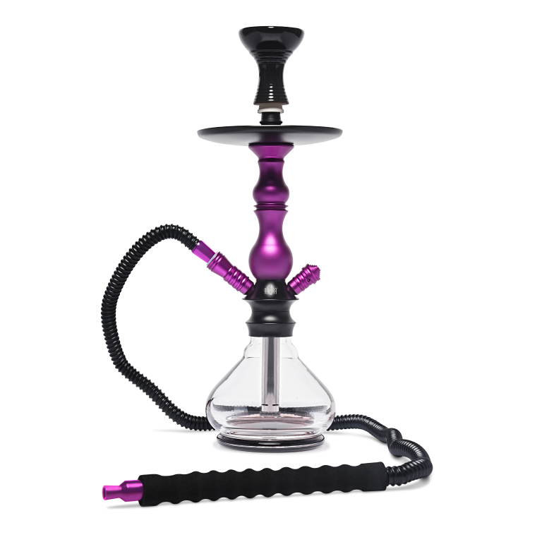 BYO Orion Hookah 17 inch purple Stem matching bowl and clear base