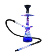 BYO Toker Hookah 18" blue cloudz design purple white blue with matching handle hose