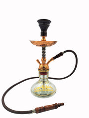  Khalil Mamoon Balaha Oxide Hookah 20 inch black and cobber solid cast stem with clear base