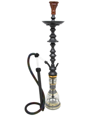 Khalil Mamoon Shareef 35 inch stainless steel black coated stem with clear and black stenciled base