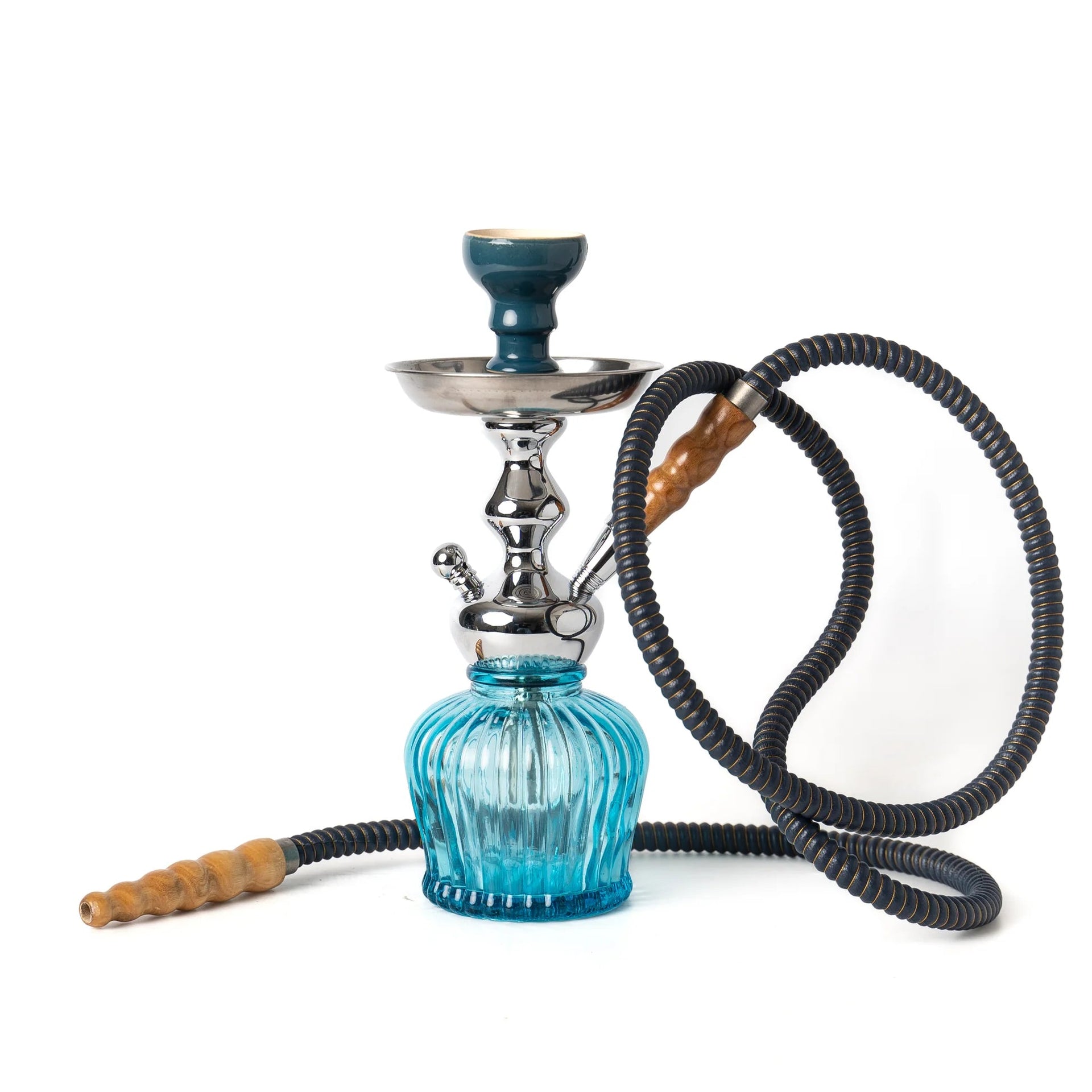 Sky Blue MYA Econo QT Hookah w/ Cage 13"