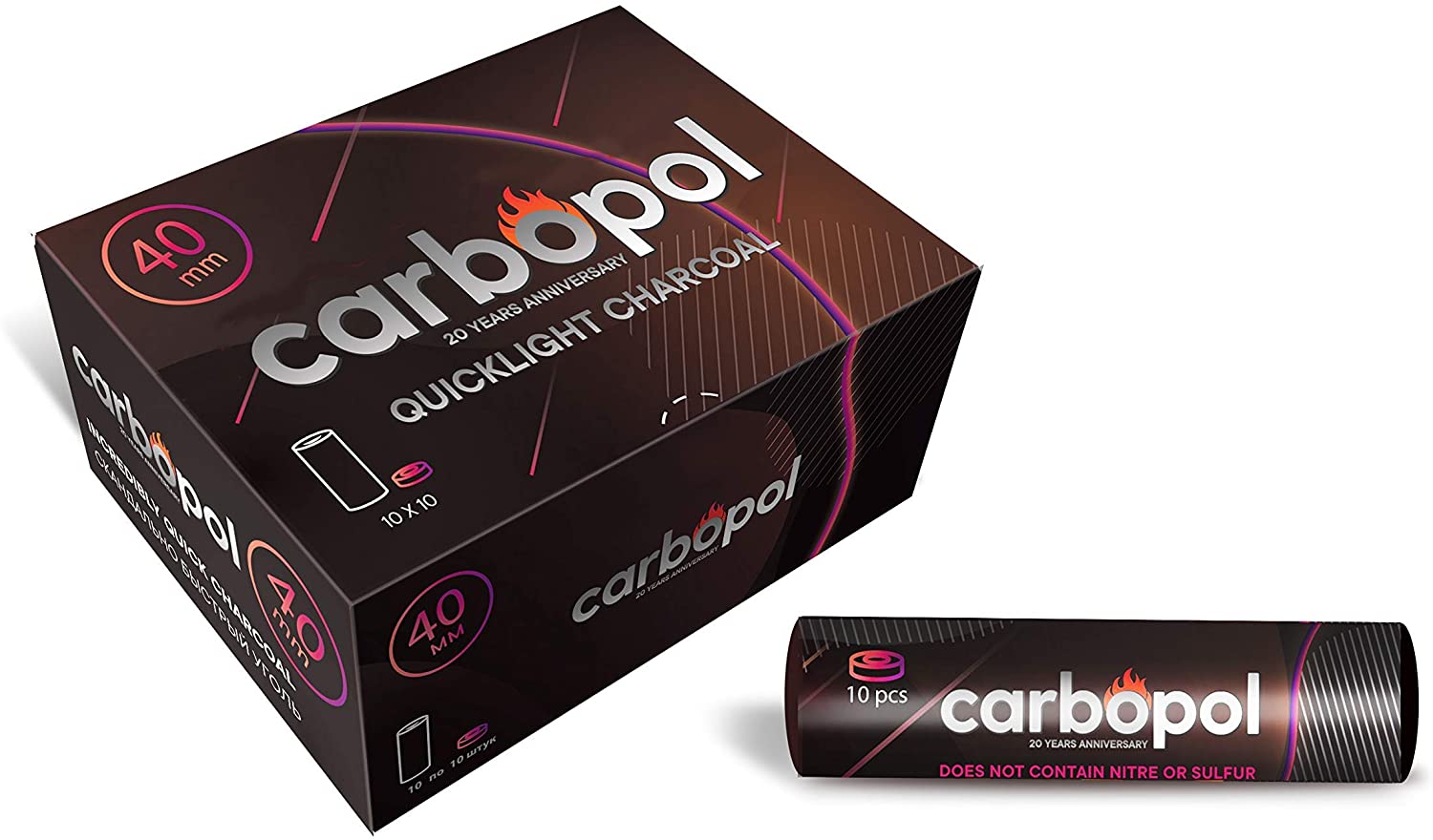 Carbopol 40mm Quick Light Charcoal Box