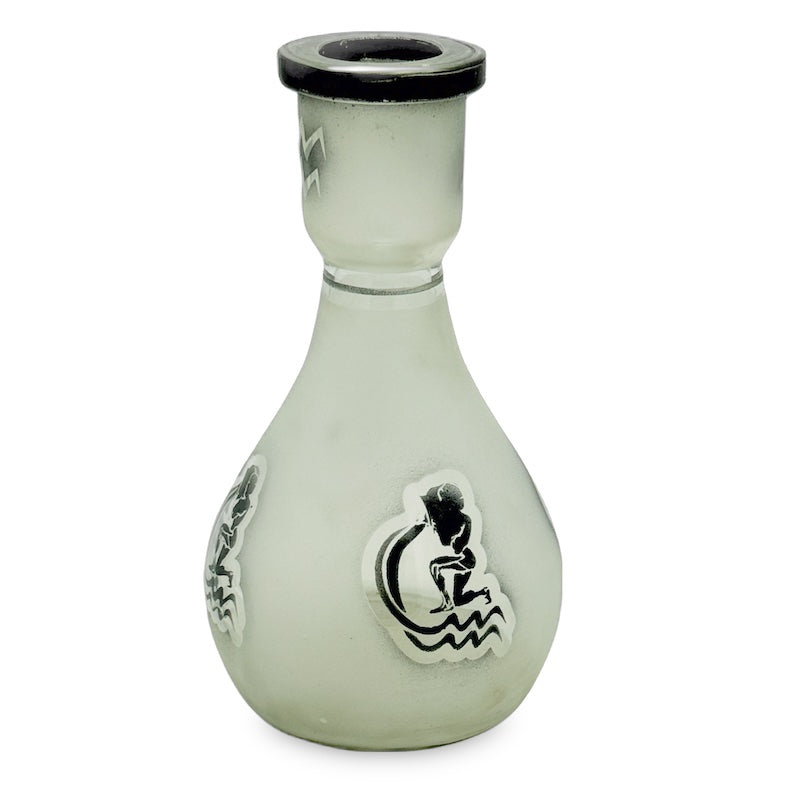 Teardrop Frosted Hookah Vase - White/Black