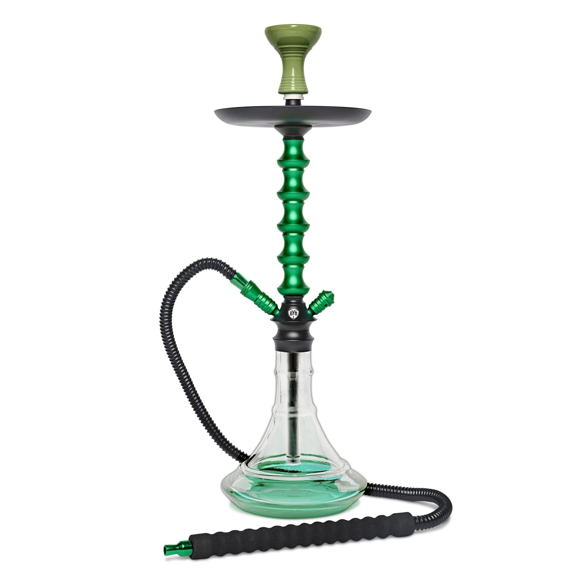 BYO Taurus Hookah 24" Green stem matching base and hose