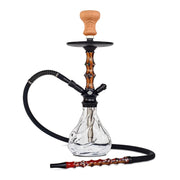 BYO Zuki Hookah 19" green wood stem with matching wood handle hose and clear base