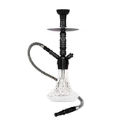 BYO Crystal Hookah 18" black stem clear crystal base matching hose