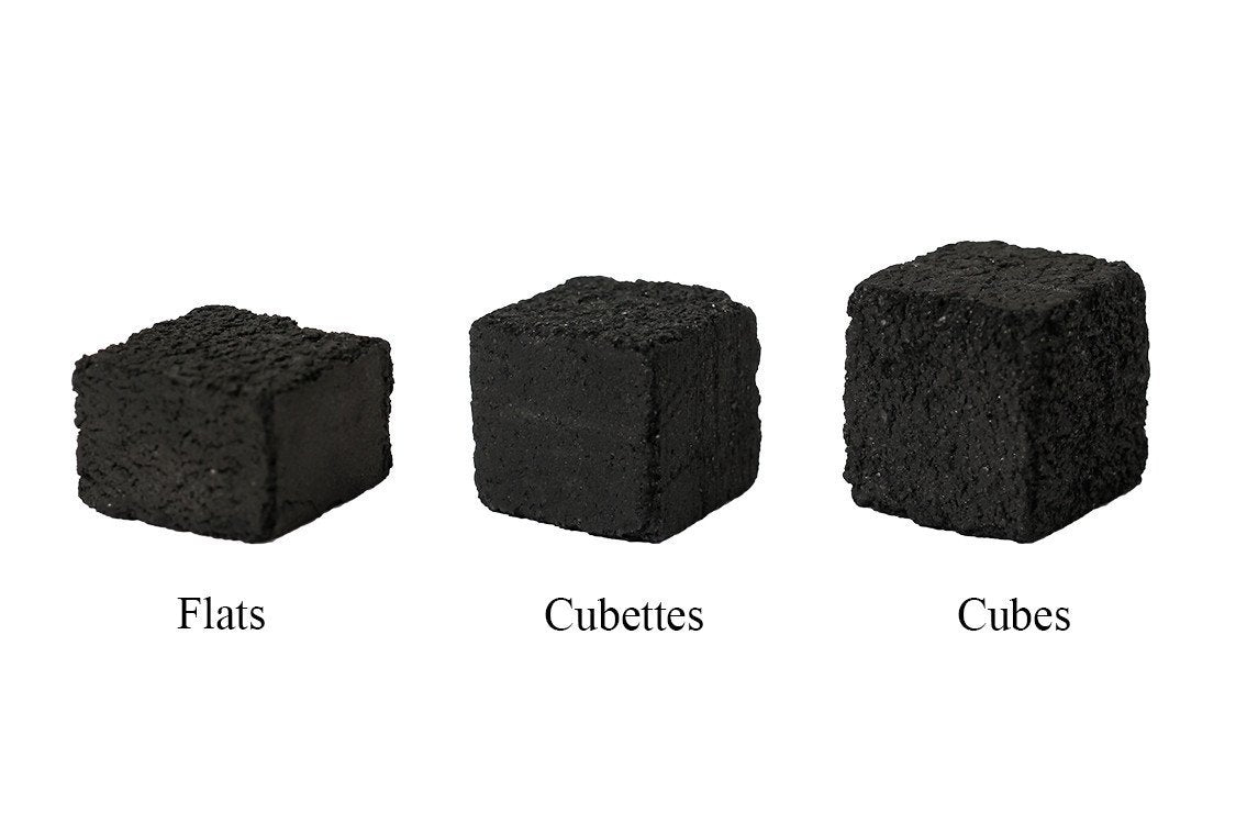 Titanium Cubes Coconut Hookah Charcoal 72pcs size comparison - TheHookah.com