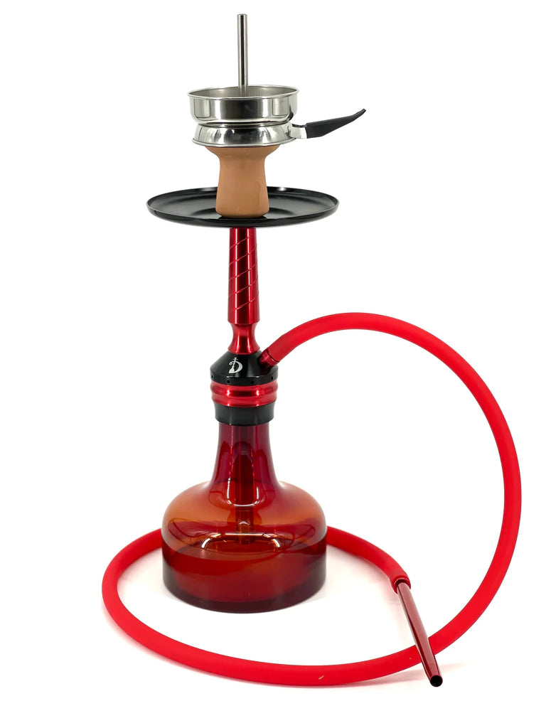 D Hookah Spiral 20" Red Stem Base and Hose