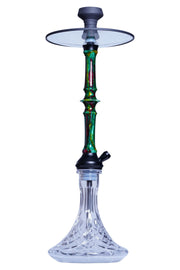 Everember Emporor Hooakh Nebula Green black red stem with clear etched base