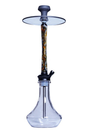 Everember Ray Hookah Gold Dust gold white black red stem with clear base