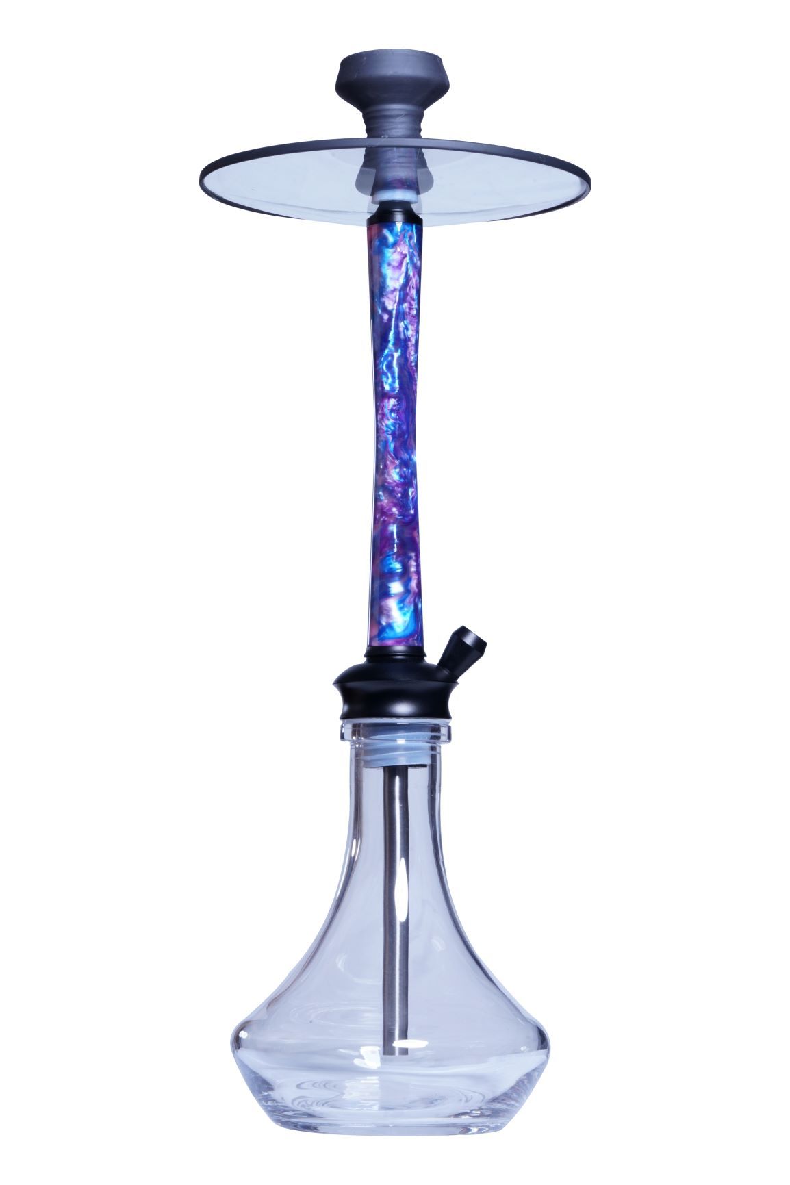 Everember Ray Hookah Sapphire blue white pink stem with clear base