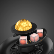 Gemini gold hookah bowl on hookah with 3 lit coals