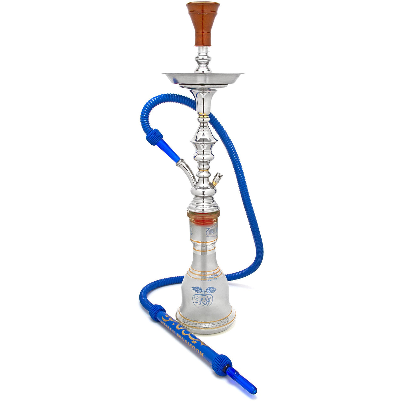 Khalil Mamoon Hookah Classic 30" Silver Stem Apple Design Base