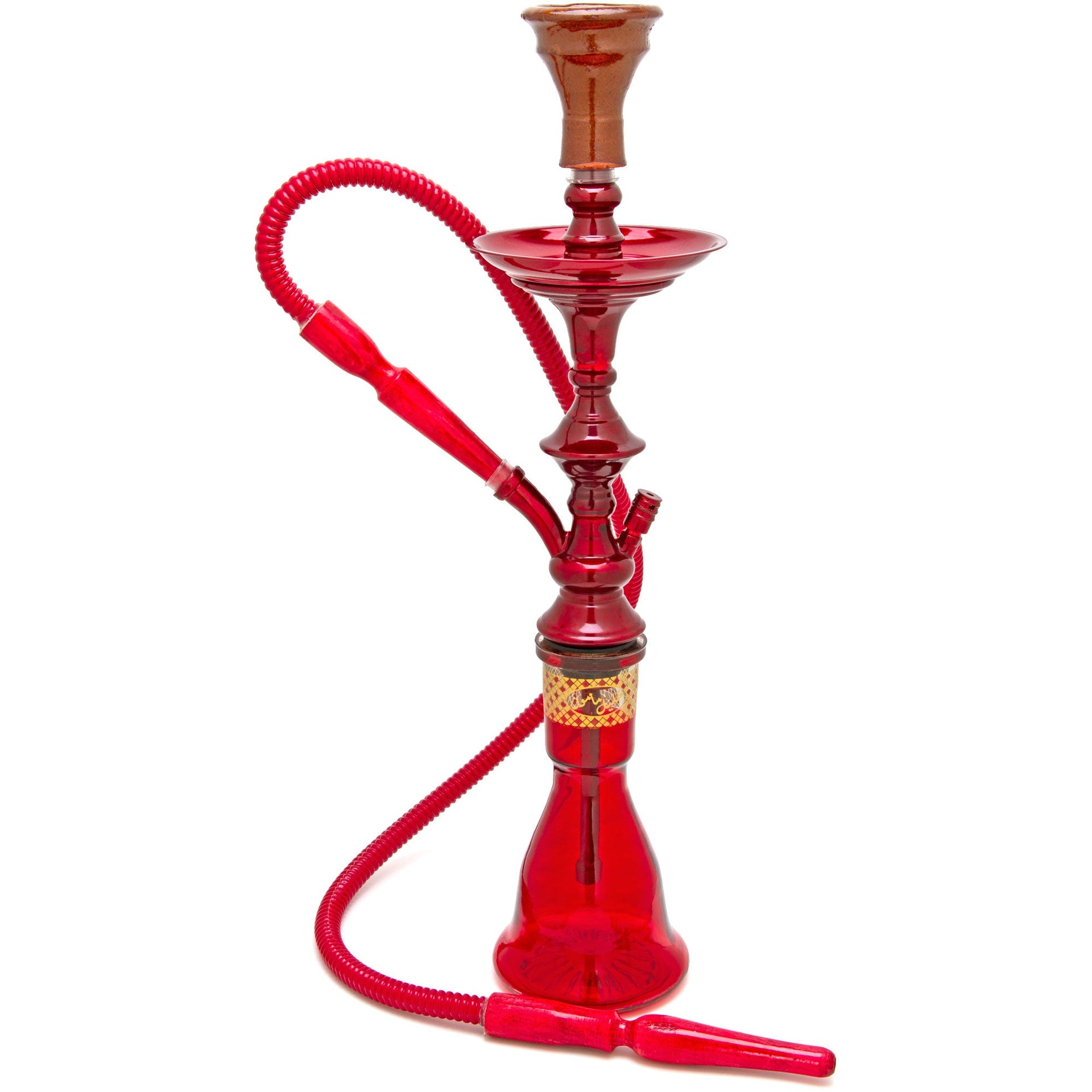 Khalil Mamoon Hookah Mini Classic 22" Red Stem Base and Hose