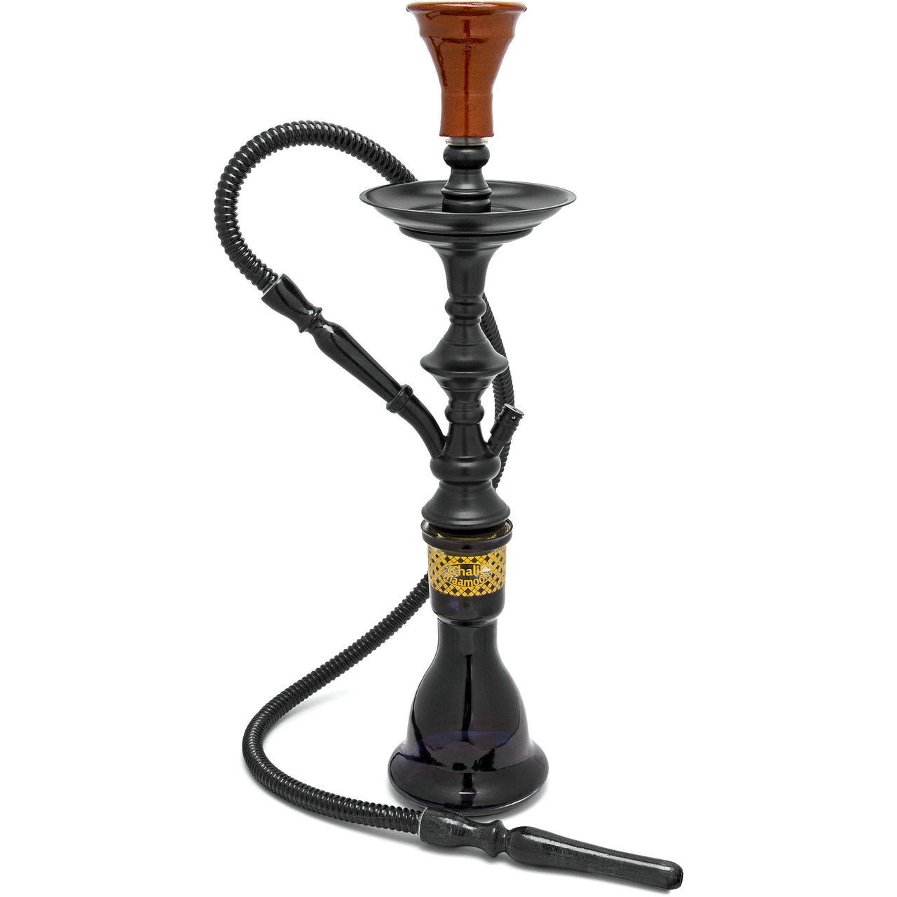 Khalil Mamoon Hookah Mini Classic 22" Black Stem Base and Hose