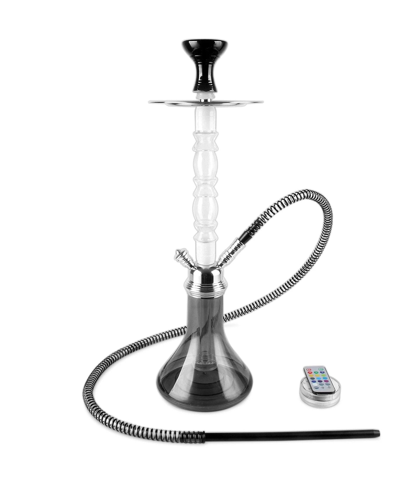 Rip Acdrylic Hookah 24" Clear Stem with black base and led light controler