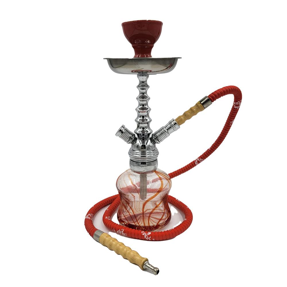 Zaharah Hokah Swirl Red Base with Chrome Stem