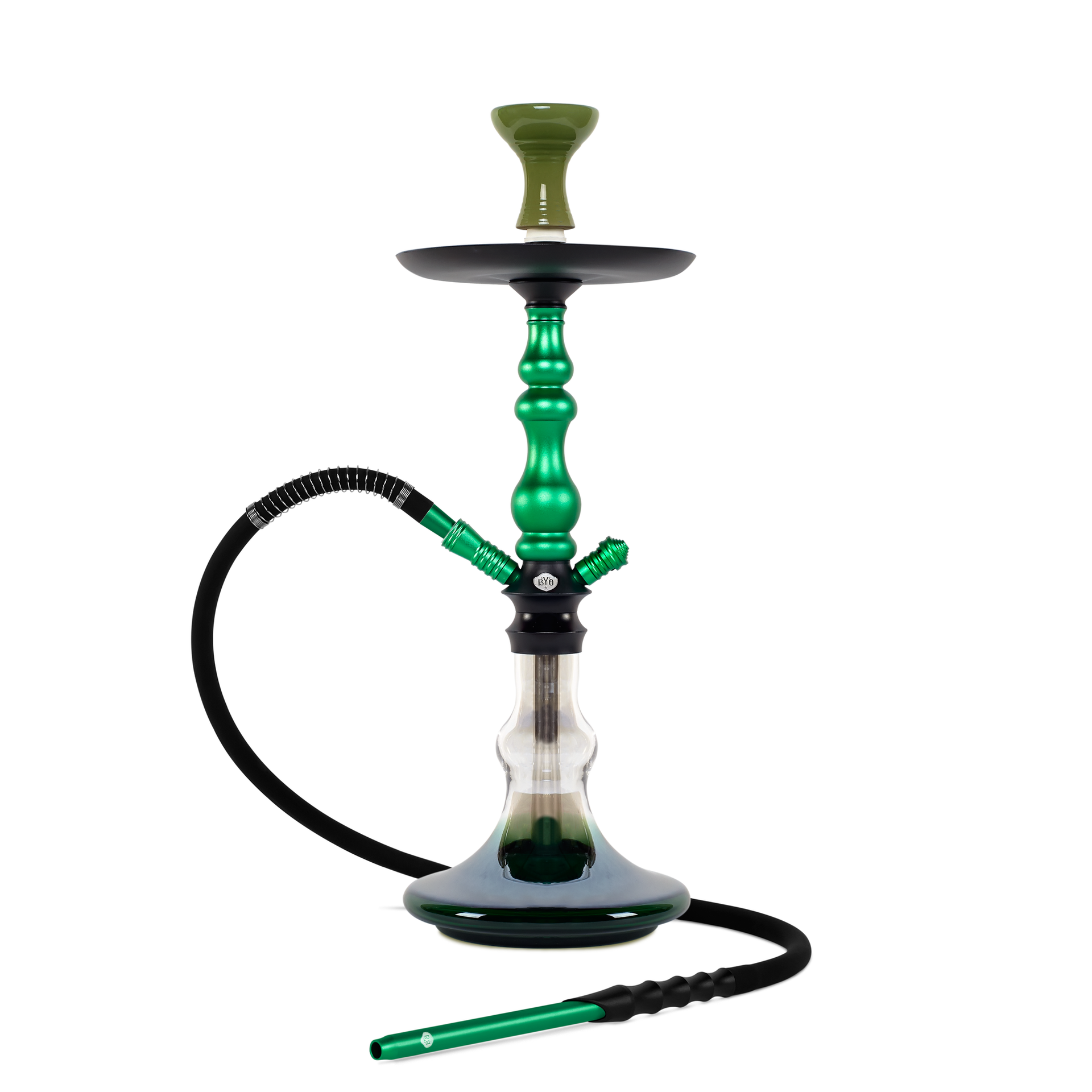 BYO Adele Hookah 22" green stem with matching clear base