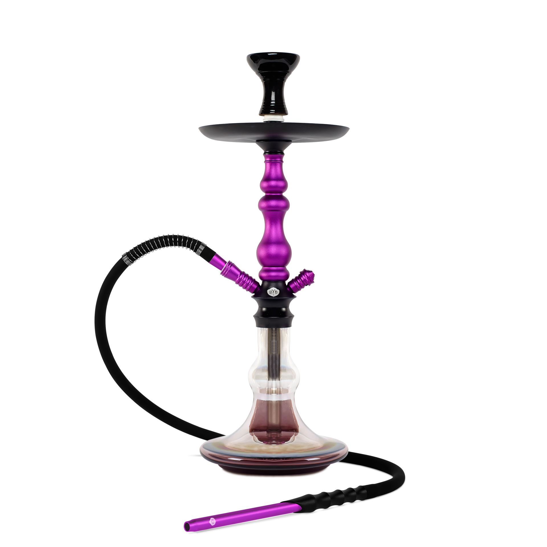 BYO Adele Hookah 22" purple stem with matching clear base