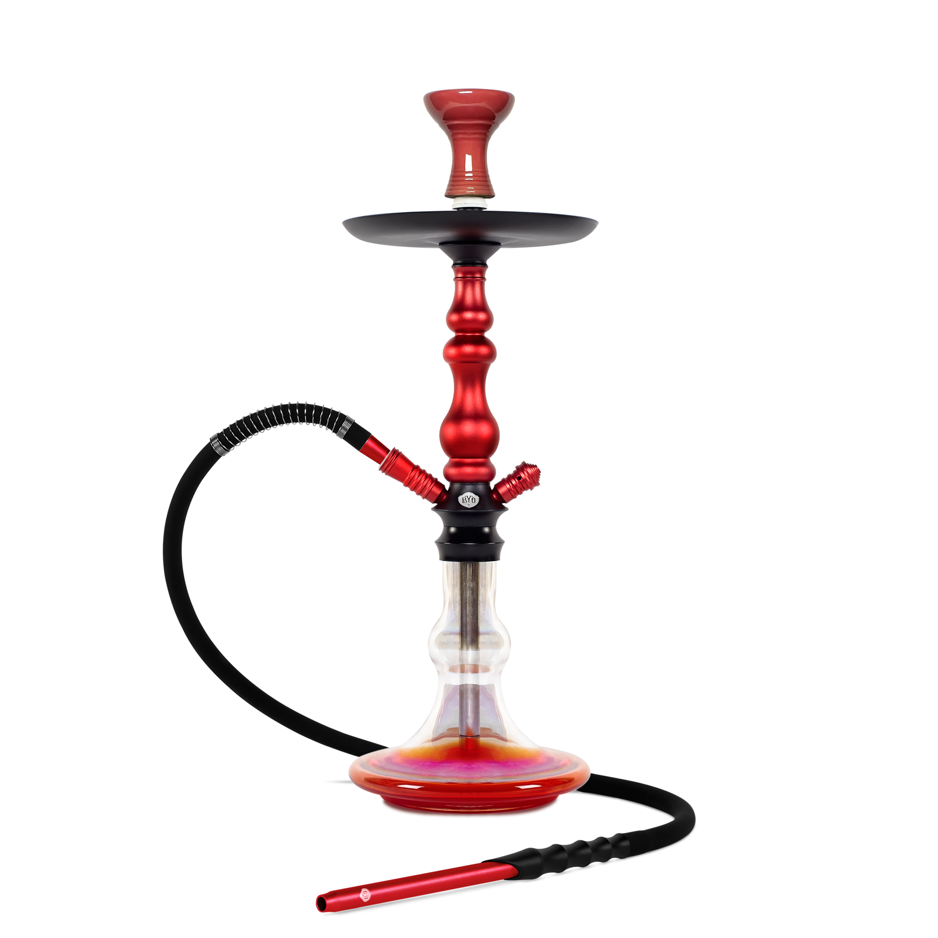 BYO Adele Hookah 22" red stem with matching clear base