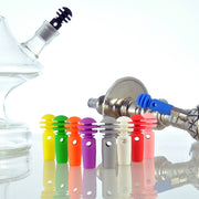 AOT Silicone Universal Purge Valve on glass hookah group shot